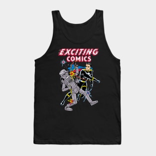 Retro Robot and Superhero Tank Top